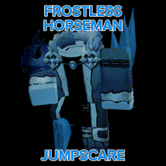 a poster for frostless horseman jumpscare with a picture of a person