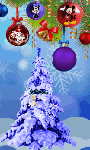 a picture of a christmas tree with the name anita cruz on the bottom