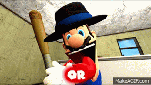Mario Smg4 Baseball Bat GIF - Mario Smg4 Baseball Bat Marios Gonna Do Something GIFs