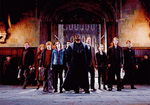 When My Posse Shows Up To Party GIF - Harry Potter Squad Posse GIFs