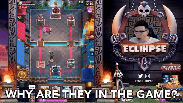 a man playing a video game with the words " why are they in the game " at the bottom