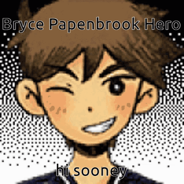 a picture of a boy with the name bryce papenbrook here
