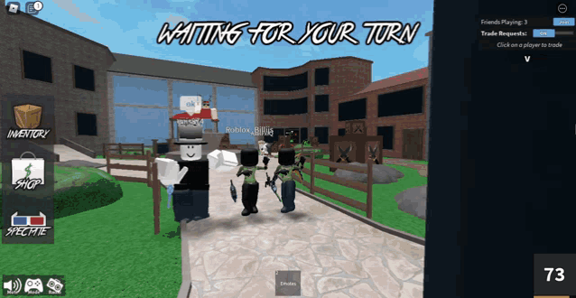 a screenshot of a video game with the words " waiting for your turn "
