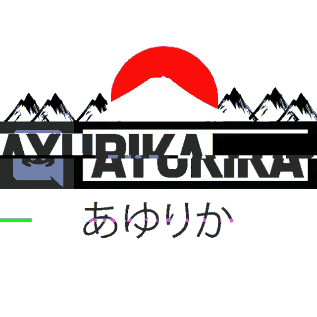 a logo for ayurika shows mountains and a speech bubble
