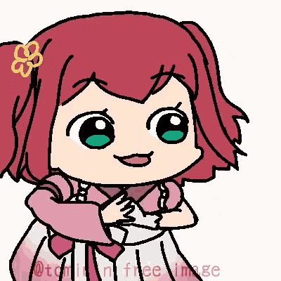 a drawing of a girl with a flower in her hair and the word free image below it