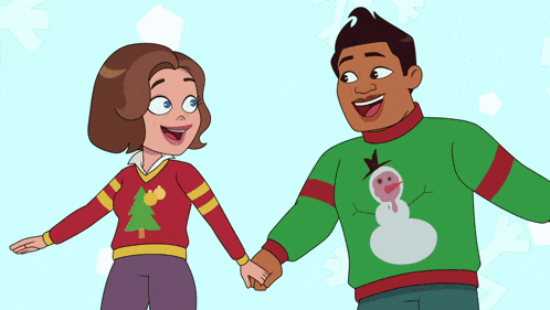 a group of people wearing ugly christmas sweaters are performing on stage