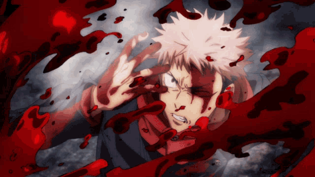 a drawing of a person with blood coming out of their head