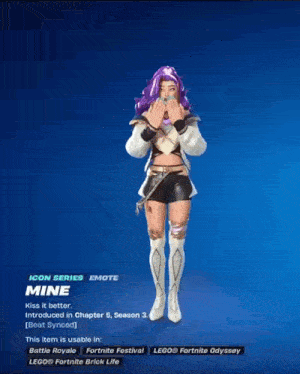 a video game character named mine is dancing with her hands in the air