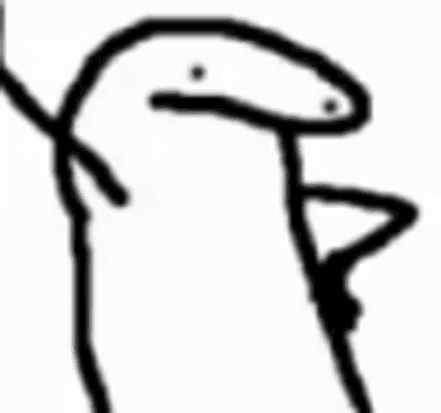 a black and white drawing of a stick figure with a stick .