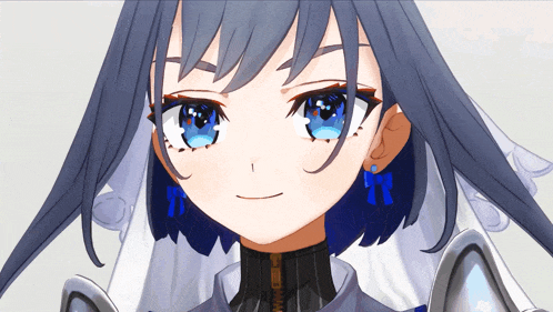a close up of a girl with blue eyes