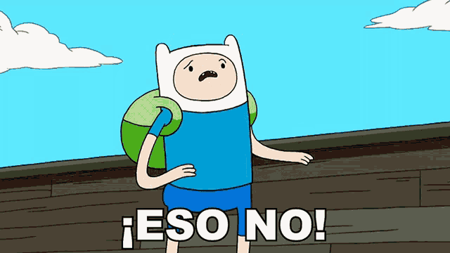 a cartoon character with the words " eso no " written below him