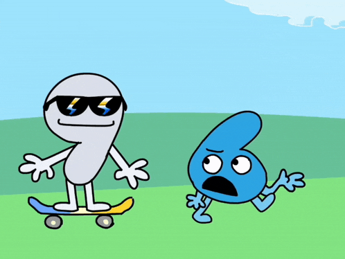 a cartoon character wearing sunglasses is standing next to a cartoon character wearing sunglasses