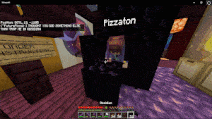 a screenshot of a minecraft game with the name pizzaton on it