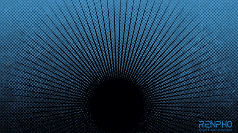 a blue and black background with the word renpho on it