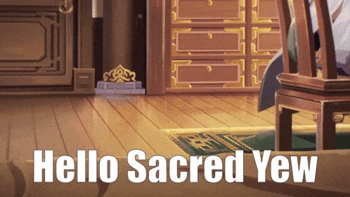 a picture of a room with the words hello sacred yaw on it