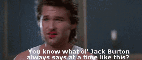a man with a bandage on his head is talking about jack burton