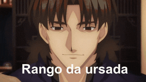a close up of a man 's face with the words rango da ursada written below him