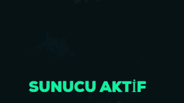 a neon sign that says ' sunucu aktif ' on a black background
