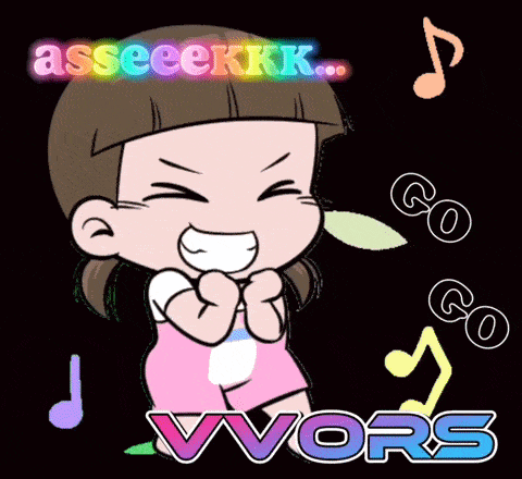 a cartoon of a girl with the words asseeekkk go vvors on the bottom