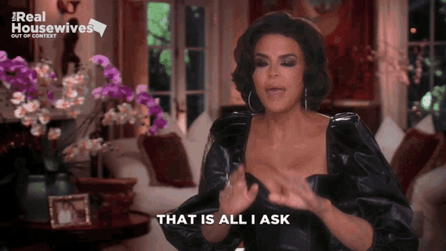 a woman says that is all i ask in a living room
