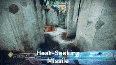 a screenshot of a video game with the words heat-seeking missile