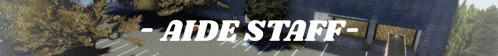 a sign that says aide staff in front of a parking lot