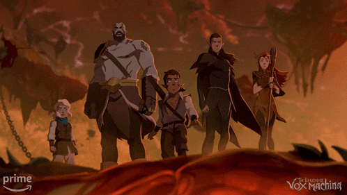 a poster for the legend of vox machina shows a group of people