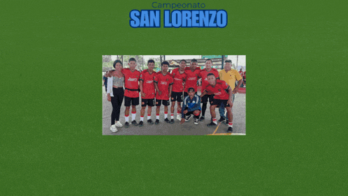 a group of soccer players posing for a picture with the words san lorenzo clasificados