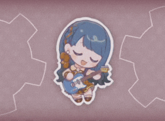 a cartoon of a girl playing a guitar surrounded by numbers
