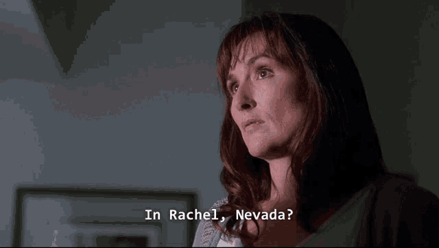 a woman says in rachel nevada while looking at something