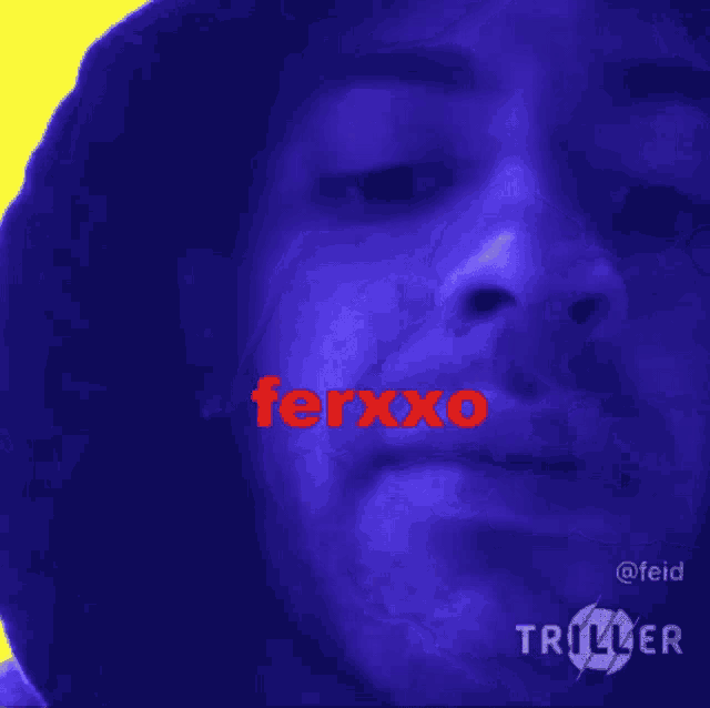 a close up of a person 's face with ferxxo in red