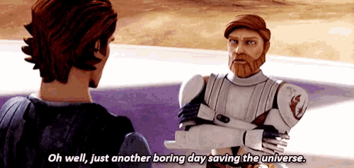 a man with a beard is talking to another man in a cartoon .