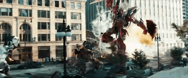 a transformer is exploding in the middle of a city street