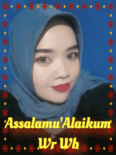 a picture of a woman wearing a hijab with the words assalamu ' alaikum wrwb on the bottom
