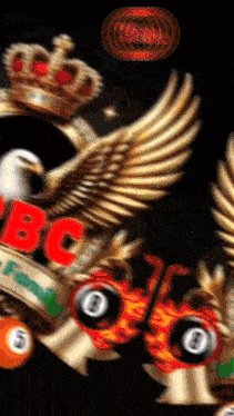 a bc logo with a crown and wings