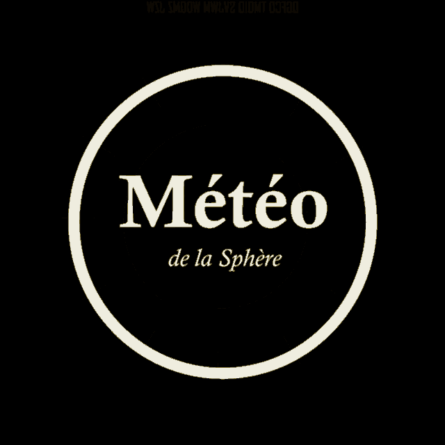 a black background with a white circle that says meteo de la sphere