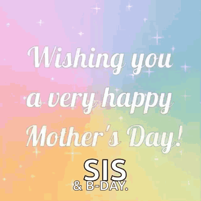 wishing you a very happy mother 's day ! sis and b-day .