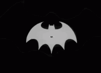 a black and white drawing of the batman logo with a bat flying through it .