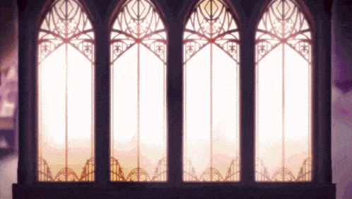 a row of stained glass windows with the numbers 123 on the top