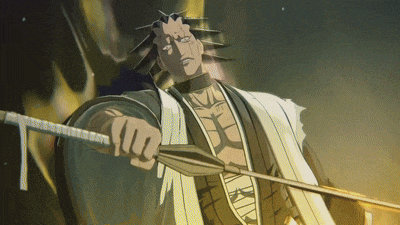 a man in a white robe is holding a sword with the numbers xii on it