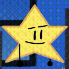 a yellow star with a face and arms is smiling .