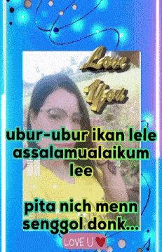 a picture of a woman with the words love u on top of it