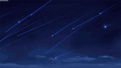 a blue sky with a few shooting stars and a watermark that says semeniol