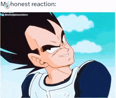 a picture of a cartoon character with a caption that says my honest reaction