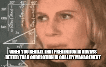 a woman is crying while looking at a chalkboard with a triangle on it .