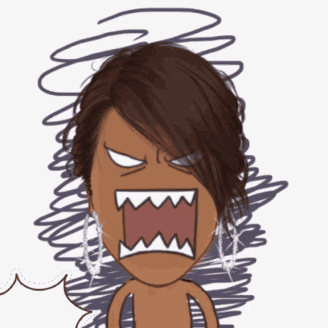 a cartoon of a woman with a very angry face