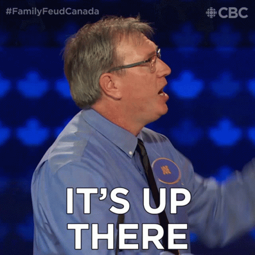 Its Up There Family Feud Canada GIF - Its Up There Family Feud Canada Its Over There GIFs