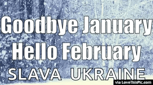 a sign that says goodbye january hello february in a language other than english