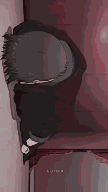 a drawing of a person with the name nyxzyrox on it