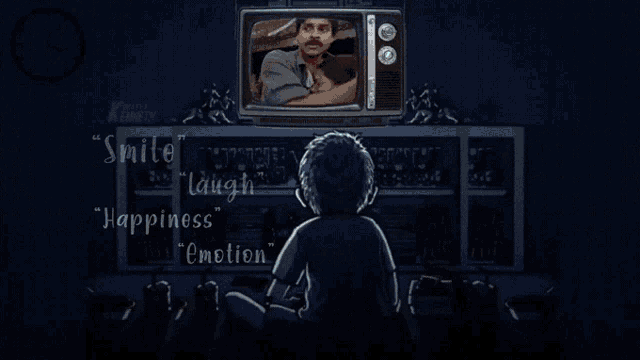 a cartoon of a man sitting in front of a television with the caption " my "